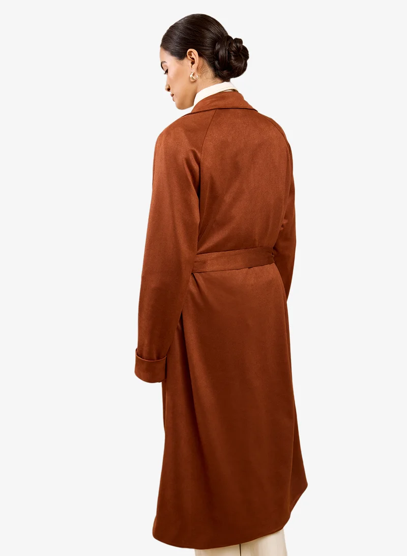 ليتل مسترس معطف ترنش بني